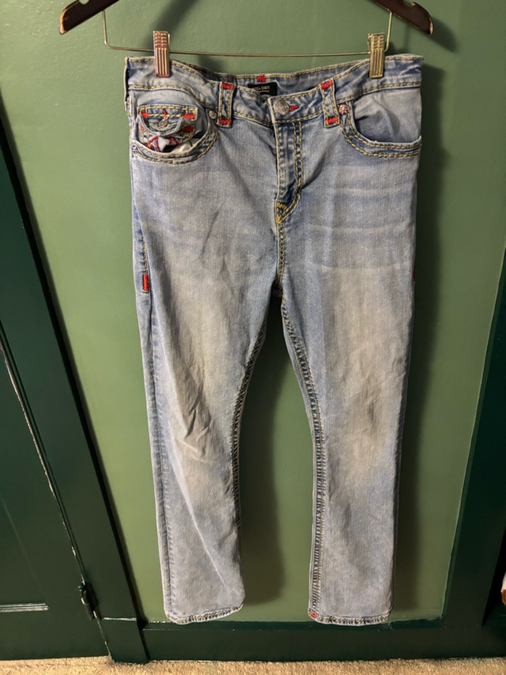 Lucky Brand Light Blue Bootcut Jeans with Subtle Embroidered Accents